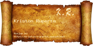 Kriston Ruperta névjegykártya